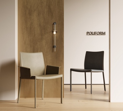  POLIFORM  现代意式餐椅组合 皮革餐椅 意式轻奢单椅3d模型 