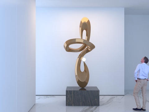  现代抽象雕塑摆件3d模型 