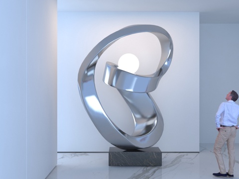  现代抽象雕塑摆件3d模型 