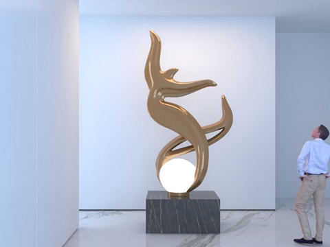  现代抽象雕塑摆件3d模型 
