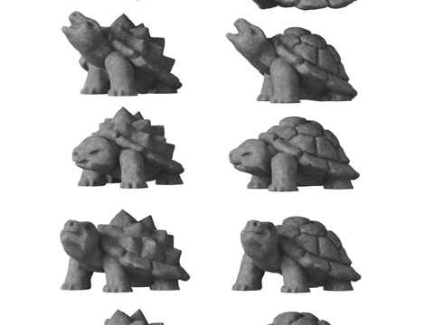  现代石龟雕塑3d模型 