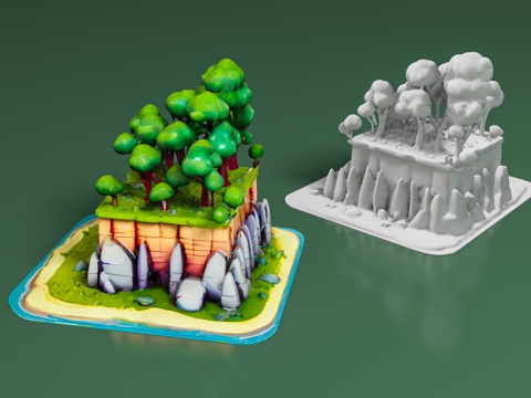  卡通场景 打印 玩具 游戏场景 美陈 道具 装扮 雕塑 摆件3d模型 
