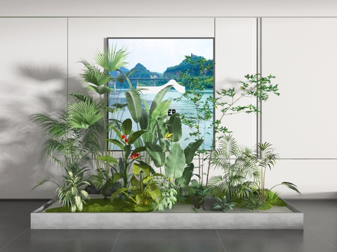  植物堆3d模型 