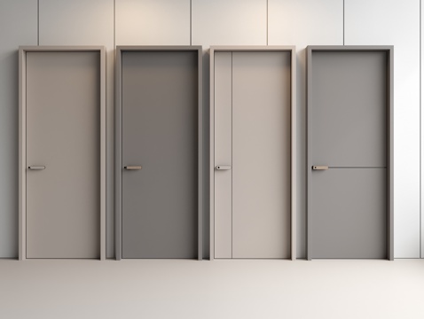  现代门 单开门 平开门 卧室门 入户门 极简门3d模型 