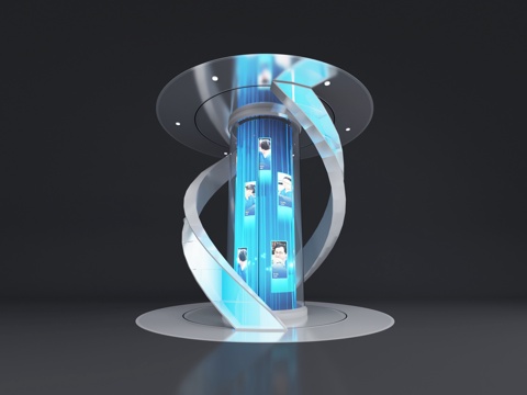  科技感柱子立柱3d模型 
