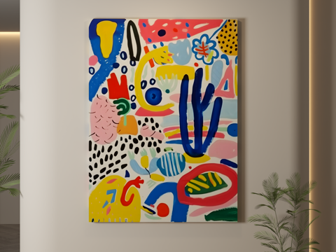  现代挂画 儿童房挂画 儿童房装饰画 儿童房卡通挂画 卡通装饰3d模型 