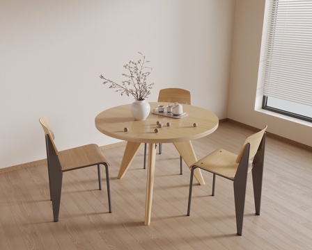  现代餐桌椅 摆件3d模型 