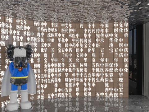  现代背景墙3d模型 