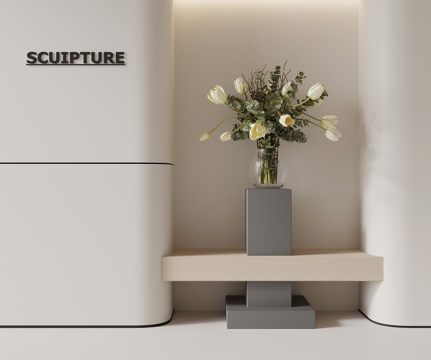  现代花艺 花瓶花卉3d模型 