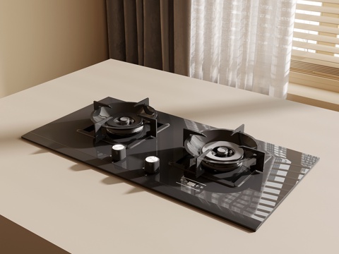  现代灶台 燃气灶3d模型 