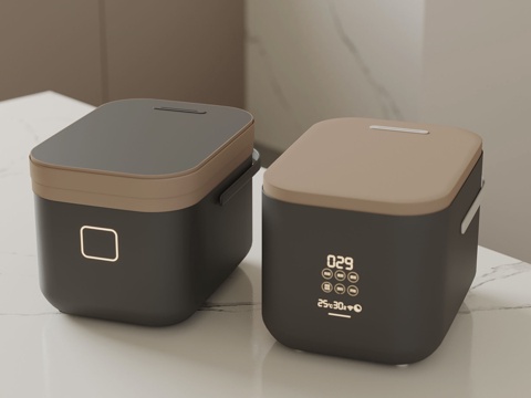  现代简洁电饭煲 家用电器3d模型 