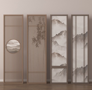  屏风 隔断 木格栅3d模型 