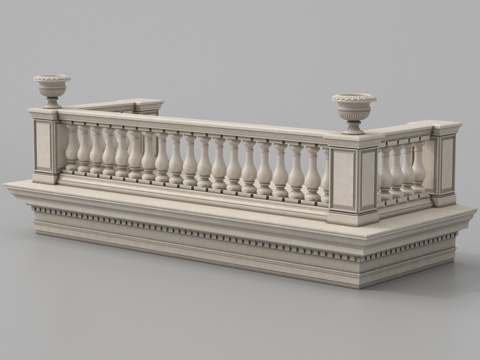  阳台栏杆 石膏栏杆 围栏3d模型 