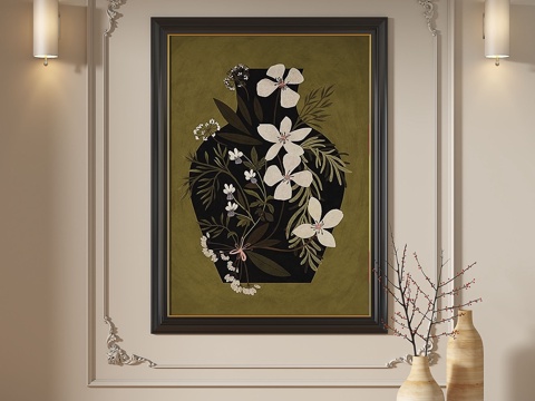  法式,复古,中古,欧式,古典,抽象,装饰画3d模型 