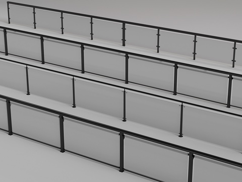  现代栏杆3d模型 