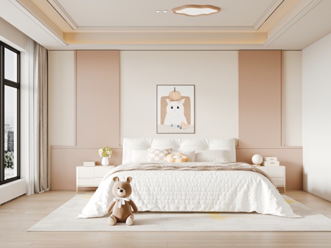  现代女孩房3d模型 
