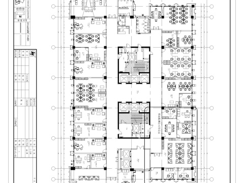  办公空间平面布置图 平面施工图 天花灯具尺寸定位图cad施工图 