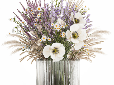  现代薰衣草花瓶花艺3d模型 