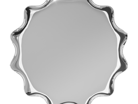  现代极简不锈钢装饰镜3d模型 
