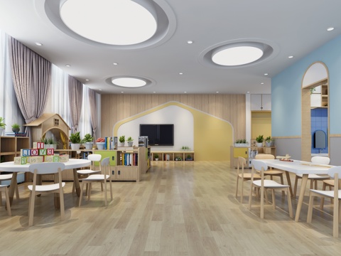  幼儿园活动教室 班级教室3d模型 