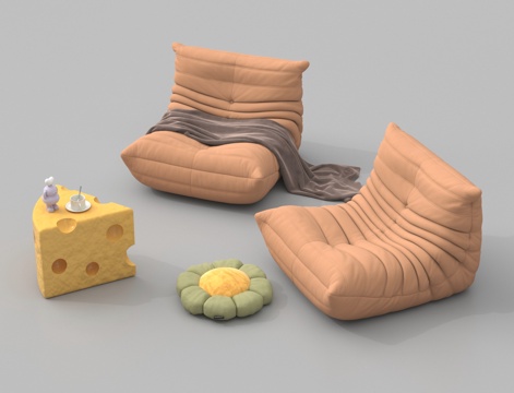  沙发椅 懒人沙发 休闲座椅3d模型 