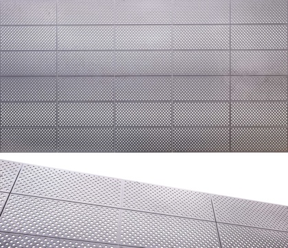  冲孔板 穿孔板 金属墙板 金属孔板su模型 
