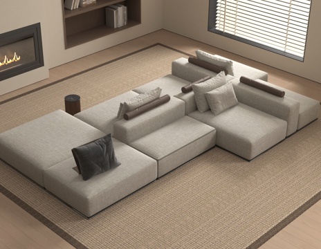  组合沙发 模块沙发3d模型 