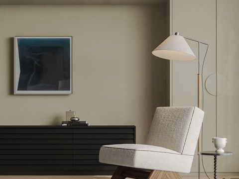  CASSINA 侘寂风羊羔绒休闲椅3d模型 