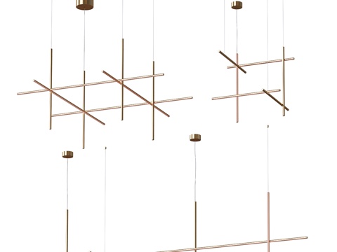  现代轻奢极简 Flos Coordinates 悬架吊灯3d模型 