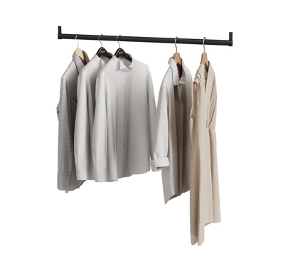  现代衣服 挂衣3d模型 