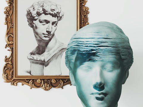  欧式石膏雕塑 人像雕塑 艺术雕塑 装置摆件 挂画3d模型 