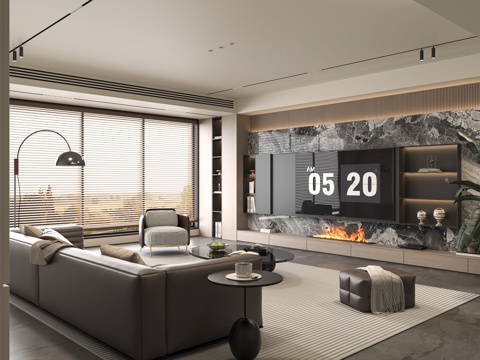  Minotti现代意式客厅3d模型 