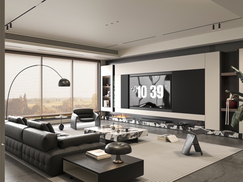  Minotti现代意式客厅3d模型 