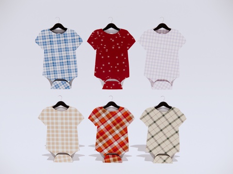  婴儿衣服 儿童服饰su模型 