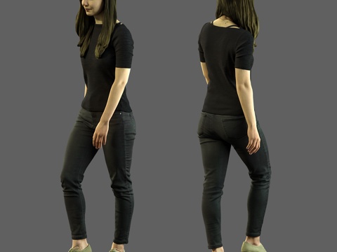  人物 女性 步行的女人3d模型 