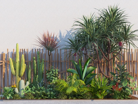  现代热带植物绿植组合3d模型 