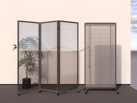  现代屏风可折叠屏风3d模型 