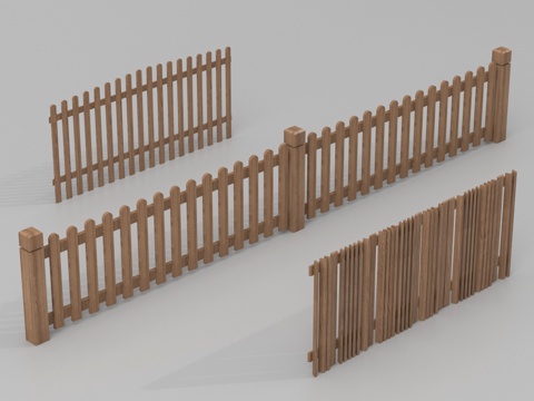  护栏 木栅栏 围栏 栏杆3d模型 