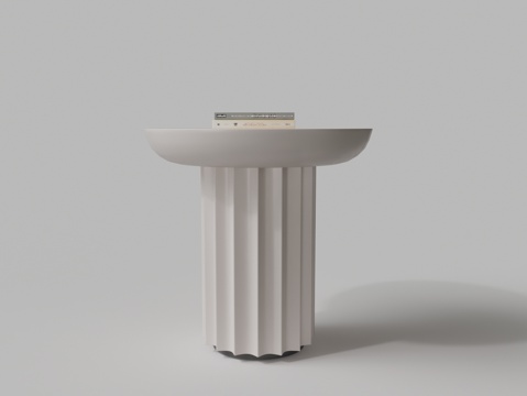  现代实木客厅蘑菇型边几圆几角几3d模型 