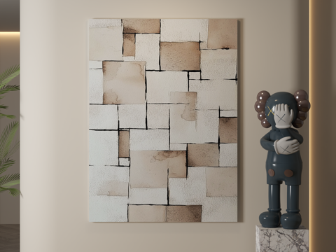  现代装饰画 装饰画 现代挂画 挂画 简约挂画3d模型 