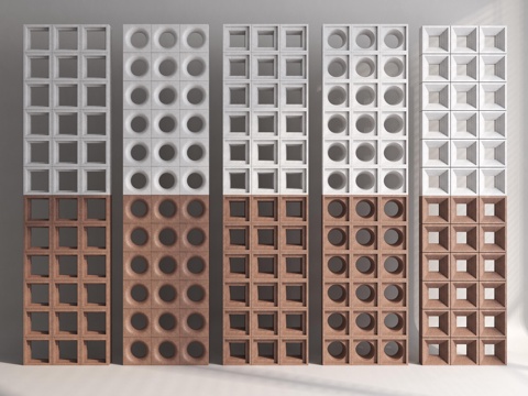  水泥砖 空心砖 砖 红砖 花砖 屏风隔断3d模型 