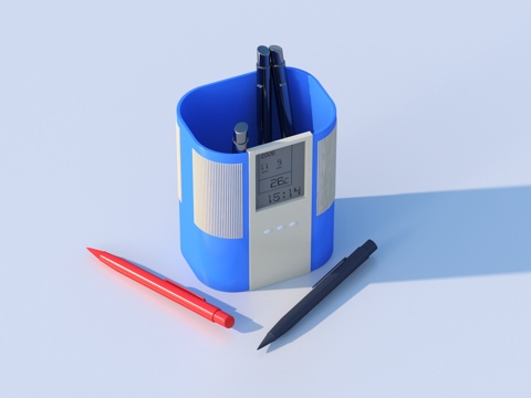  笔 笔筒 文具 小品3d模型 