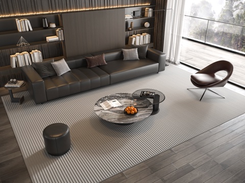  Minotti现代意式沙发茶几组合3d模型 