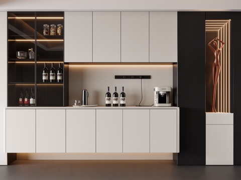  现代意式酒柜 餐边柜3d模型 