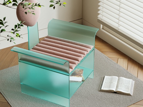  现代休闲椅 亚克力椅3d模型 