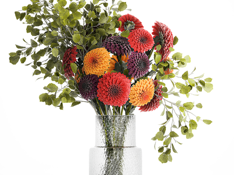  现代花瓶花艺3d模型 