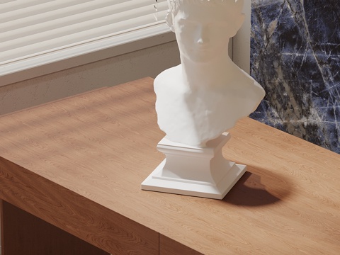  现代风石膏头像雕塑 艺术雕塑 石膏雕塑 雕刻 大卫头像3d模型 