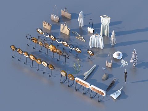  衣架 挂衣勾 五金件 小品3d模型 