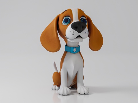  狗狗 犬 动物 卡通 Q版 手办 公仔 摆件 装饰 美陈 道3d模型 
