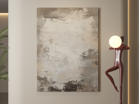  现代挂画 侘寂风挂画 肌理画 抽象画 装饰画3d模型 